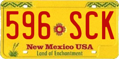 NM license plate 596SCK