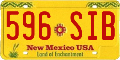 NM license plate 596SIB