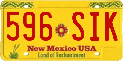 NM license plate 596SIK