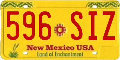 NM license plate 596SIZ