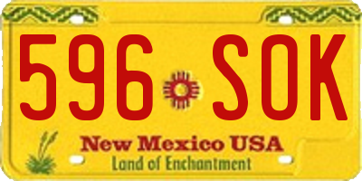 NM license plate 596SOK
