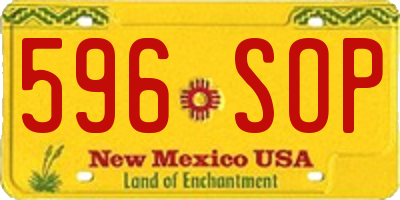 NM license plate 596SOP