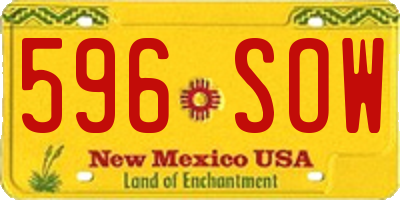 NM license plate 596SOW