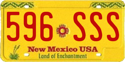 NM license plate 596SSS