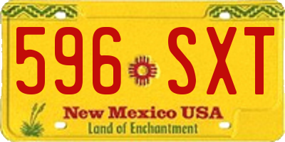 NM license plate 596SXT