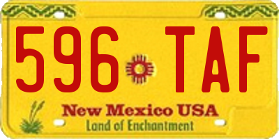 NM license plate 596TAF
