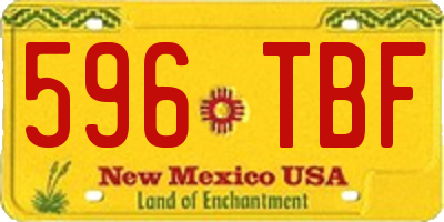 NM license plate 596TBF