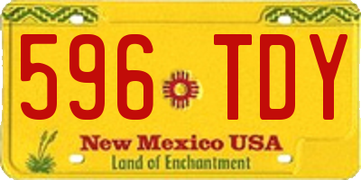 NM license plate 596TDY