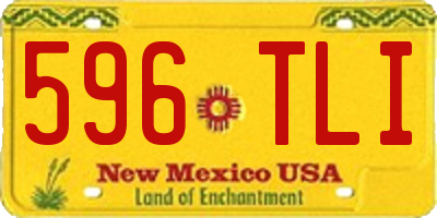 NM license plate 596TLI