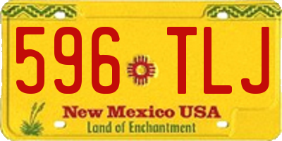 NM license plate 596TLJ