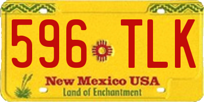 NM license plate 596TLK