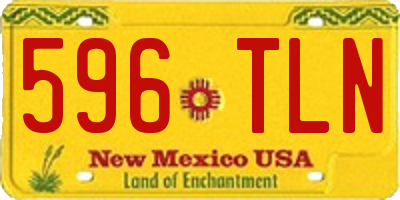 NM license plate 596TLN