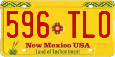 NM license plate 596TLO