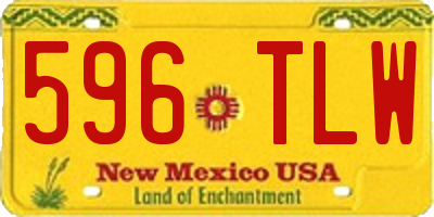NM license plate 596TLW