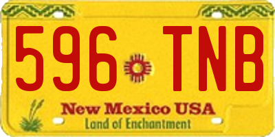NM license plate 596TNB