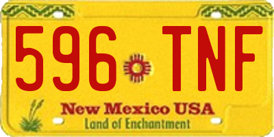 NM license plate 596TNF