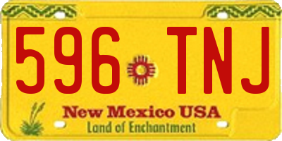 NM license plate 596TNJ