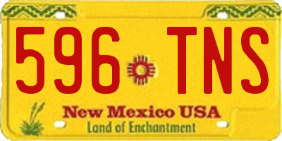 NM license plate 596TNS