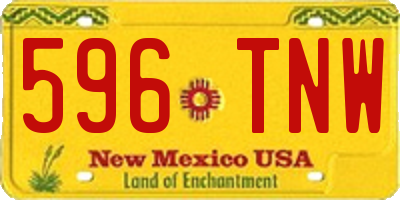 NM license plate 596TNW