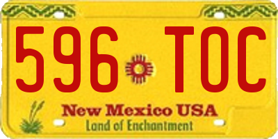NM license plate 596TOC