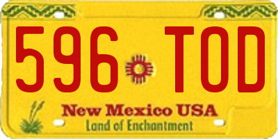 NM license plate 596TOD