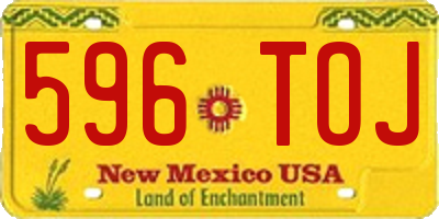 NM license plate 596TOJ