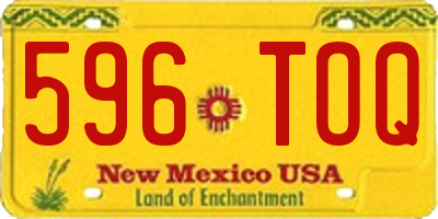 NM license plate 596TOQ