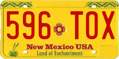 NM license plate 596TOX