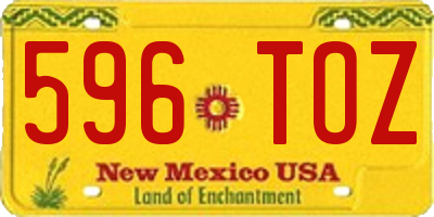 NM license plate 596TOZ
