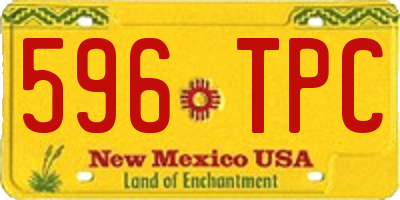 NM license plate 596TPC
