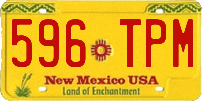 NM license plate 596TPM