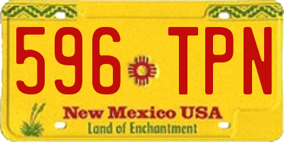 NM license plate 596TPN