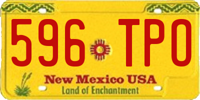 NM license plate 596TPO