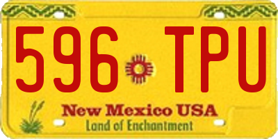NM license plate 596TPU