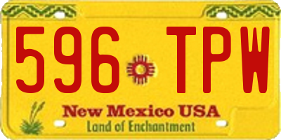 NM license plate 596TPW
