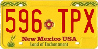 NM license plate 596TPX