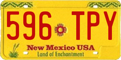 NM license plate 596TPY