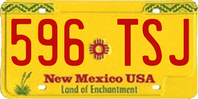 NM license plate 596TSJ