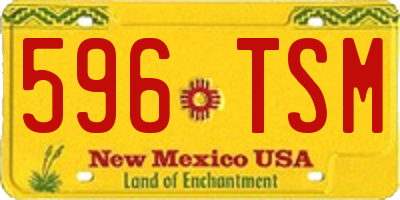 NM license plate 596TSM