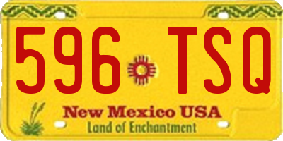 NM license plate 596TSQ
