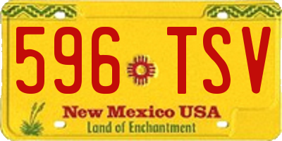 NM license plate 596TSV