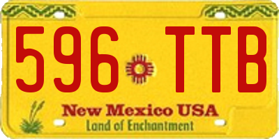 NM license plate 596TTB