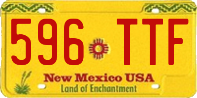 NM license plate 596TTF