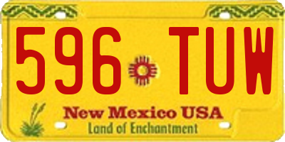 NM license plate 596TUW