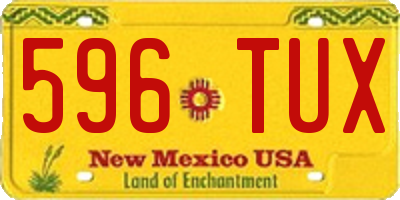 NM license plate 596TUX