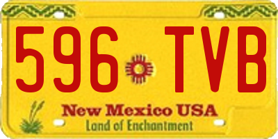NM license plate 596TVB