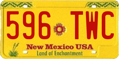 NM license plate 596TWC