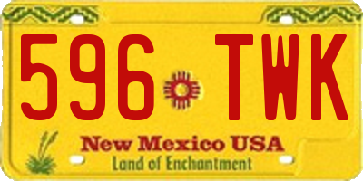 NM license plate 596TWK