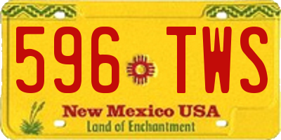 NM license plate 596TWS
