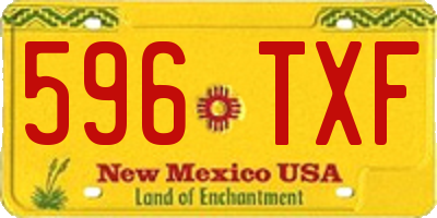 NM license plate 596TXF